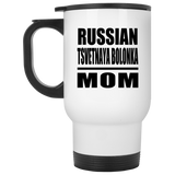 Russian Tsvetnaya Bolonka Mom - White Travel Mug