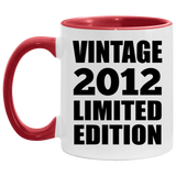 12th Birthday Vintage 2012 Limited Edition - 11oz Accent Mug Red