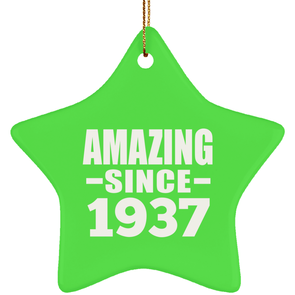 87th Birthday Amazing Since 1937 - Star Ornament