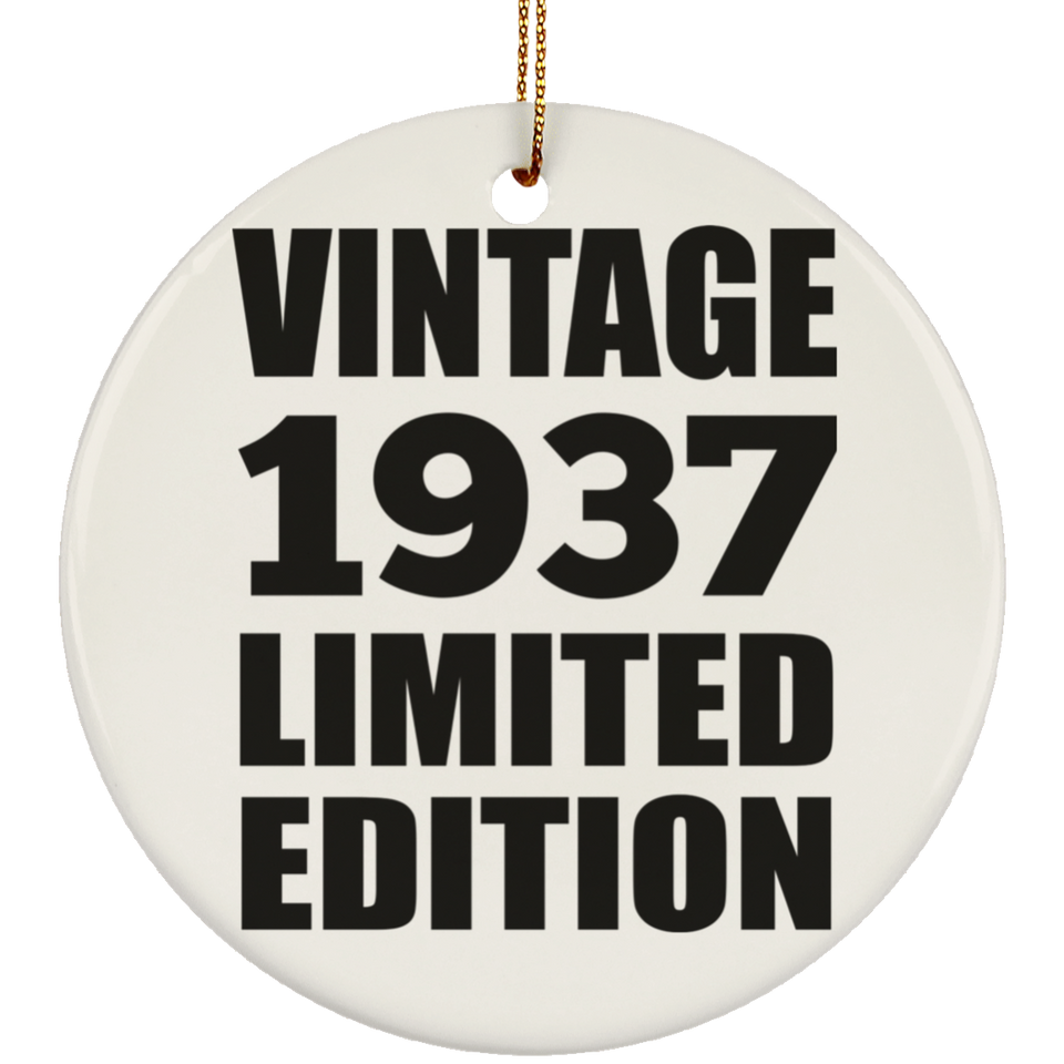87th Birthday Vintage 1937 Limited Edition - Circle Ornament