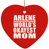 Arlene World's Okayest Mom - Heart Ornament