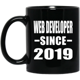 Web Developer Since 2019 - 11oz Coffee Mug Black