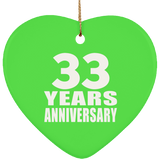 33rd Anniversary 33 Years - Heart Ornament