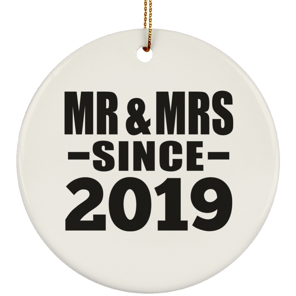 5th Anniversary Mr & Mrs Since 2019 - Circle Ornament