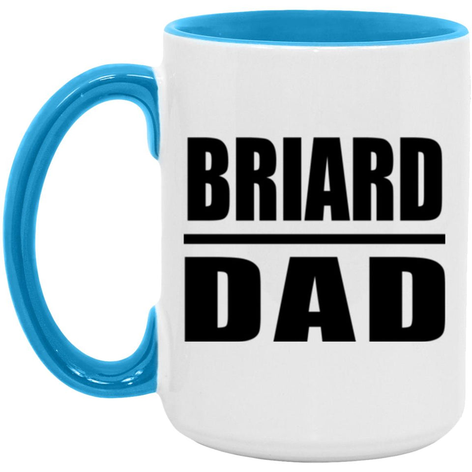 Briard Dad - 15oz Accent Mug Blue