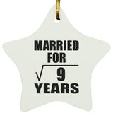 3rd Anniversary Married For Square Root of 9 Years - Star Ornament
