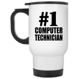 Number One #1 Computer Technician - White Travel Mug