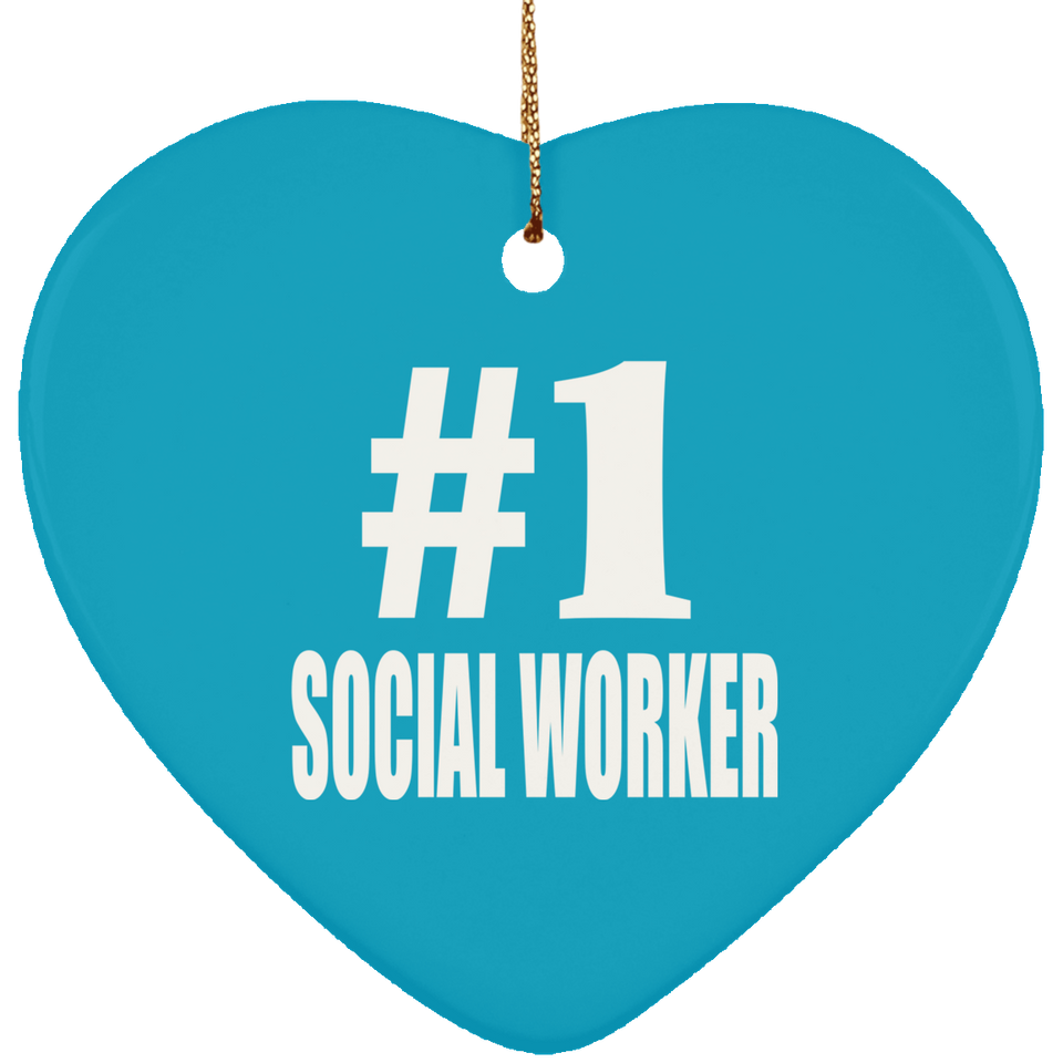 Number One #1 Social Worker - Heart Ornament