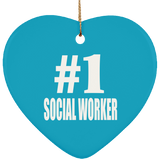 Number One #1 Social Worker - Heart Ornament