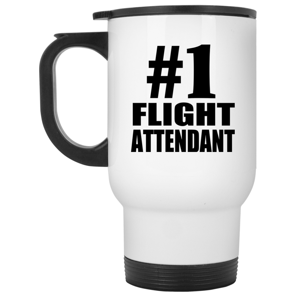Number One #1 Flight Attendant - White Travel Mug