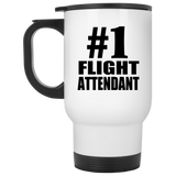 Number One #1 Flight Attendant - White Travel Mug