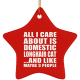 All I Care About Is Domestic Longhair Cat - Star Ornament
