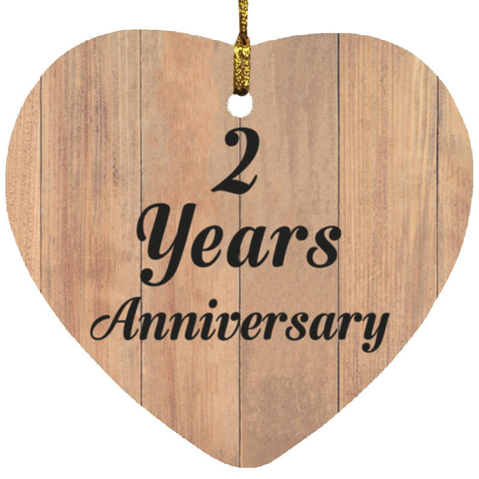 2nd Anniversary 2 Years Anniversary - Heart Ornament C