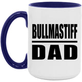 Bullmastiff Dad - 15oz Accent Mug Purple