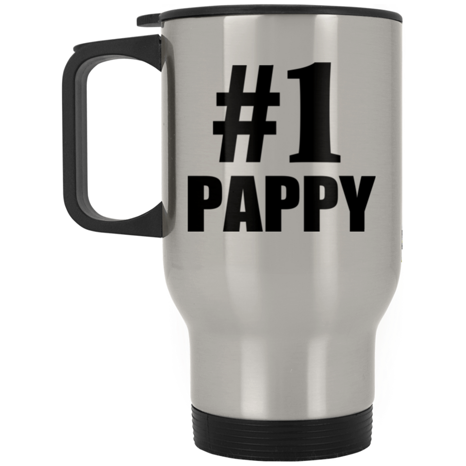 Number One #1 Pappy - Silver Travel Mug