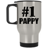 Number One #1 Pappy - Silver Travel Mug