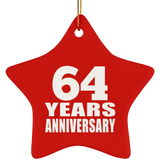 64th Anniversary 64 Years - Star Ornament