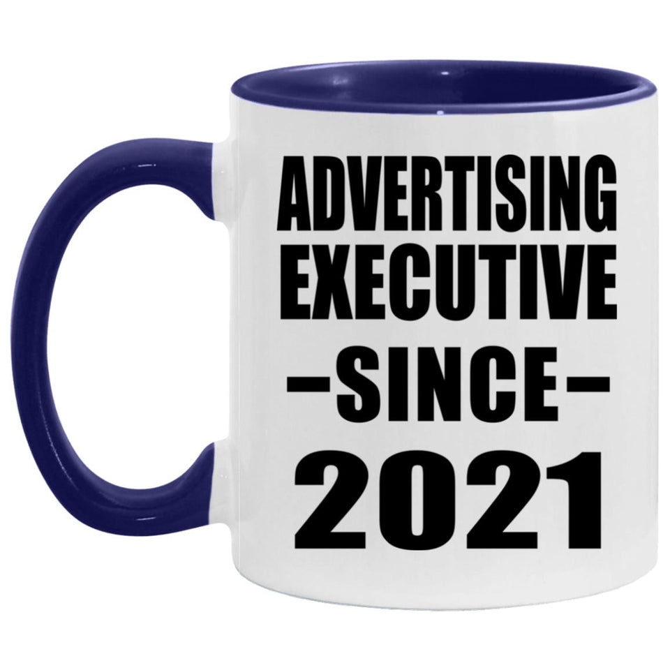 Advertising Executive Since 2021 - 11oz Accent Mug Purple