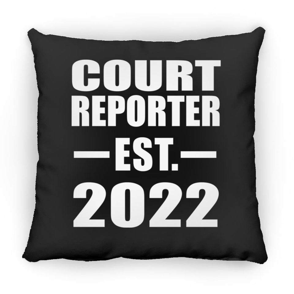 Court Reporter Established EST. 2022 - Throw Pillow Black