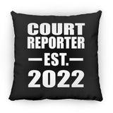 Court Reporter Established EST. 2022 - Throw Pillow Black