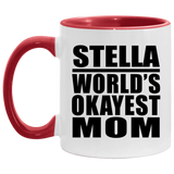 Stella World's Okayest Mom - 11oz Accent Mug Red