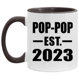 Pop-Pop Established EST. 2023 - 11oz Accent Mug Black