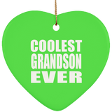 Coolest Grandson Ever - Heart Ornament