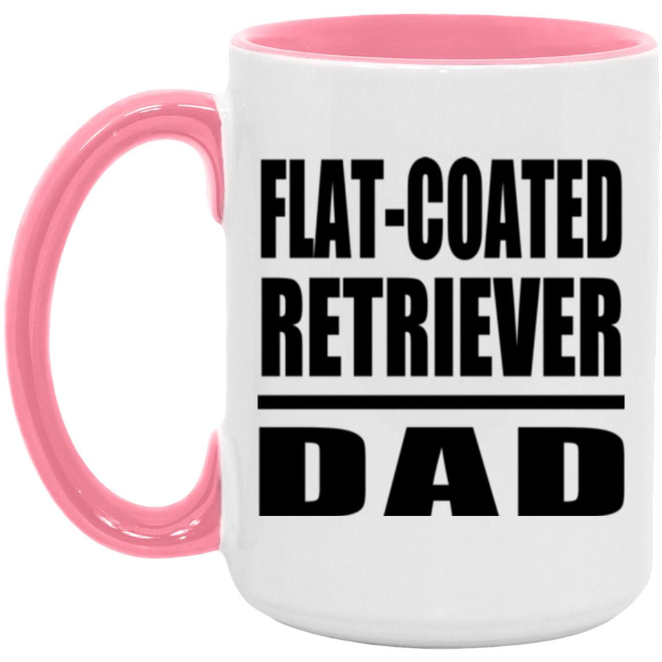 Flat-Coated Retriever Dad - 15oz Accent Mug Pink