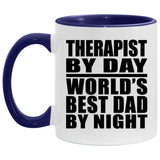 Therapist By Day World's Best Dad By Night - 11oz Accent Mug Purple