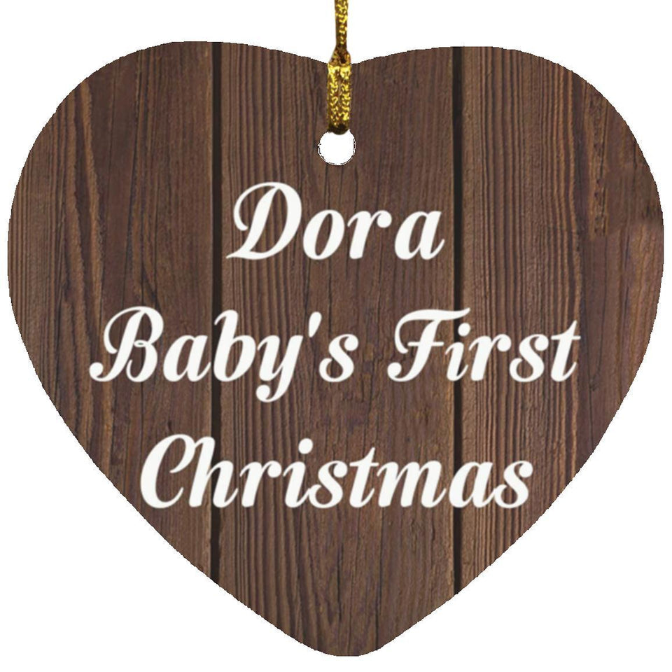 Dora Baby's First Christmas - Heart Ornament D