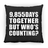 27th Anniversary 9,855 Days Together But Who's Counting - Throw Pillow Black