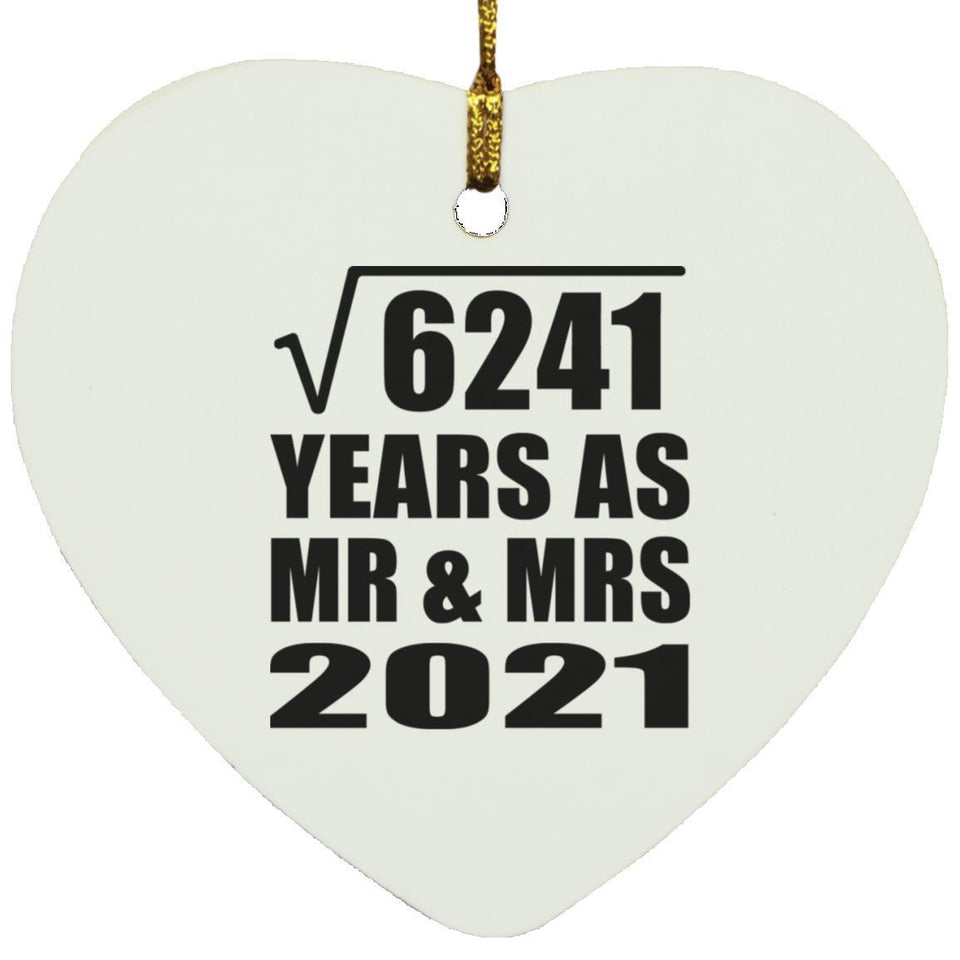 79th Anniversary Square Root of 6241 Years As Mr & Mrs 2021 - Heart Ornament