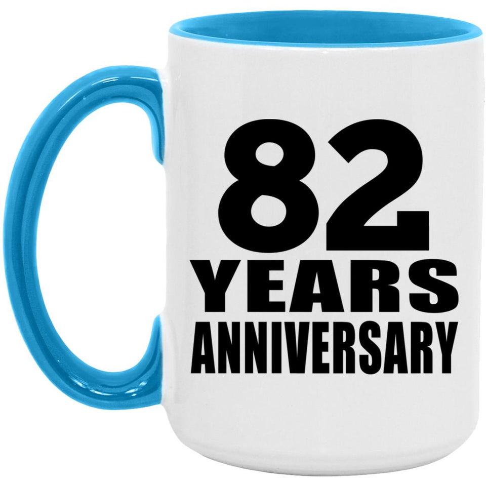 82nd Anniversary 82 Years - 15oz Accent Mug Blue