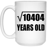 102nd Birthday Square Root of 10404 Years Old - 15oz Coffee Mug