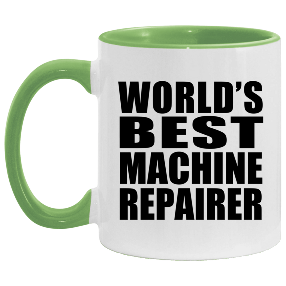 World's Best Machine Repairer - 11oz Accent Mug Green