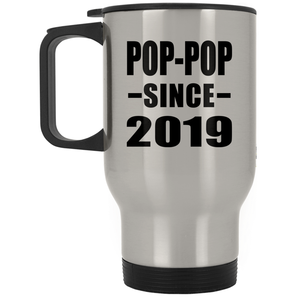 Pop-Pop Since 2019 - Silver Travel Mug