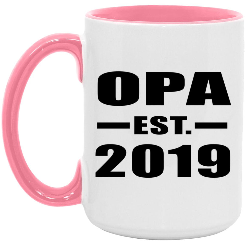 Opa Established EST. 2019 - 15oz Accent Mug Pink