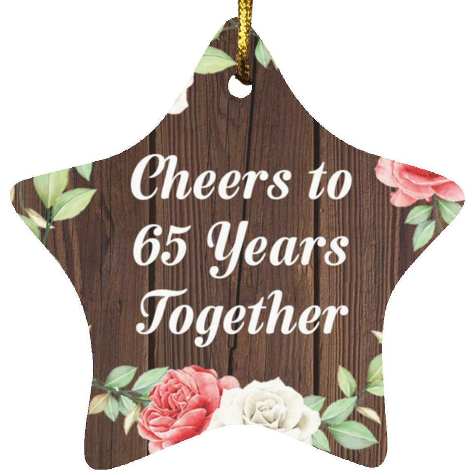 65th Anniversary Cheers To 65 Years Together - Star Ornament A
