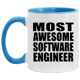 Most Awesome Software Engineer - 11oz Accent Mug Blue