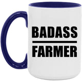 Badass Farmer - 15oz Accent Mug Purple