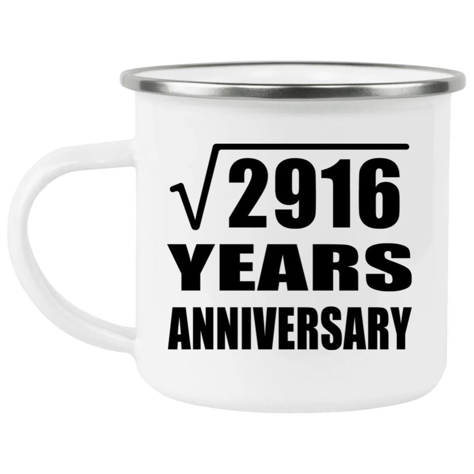 54th Anniversary Square Root of 2916 Years Anniversary - 12oz Camping Mug