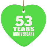 53rd Anniversary 53 Years - Heart Ornament