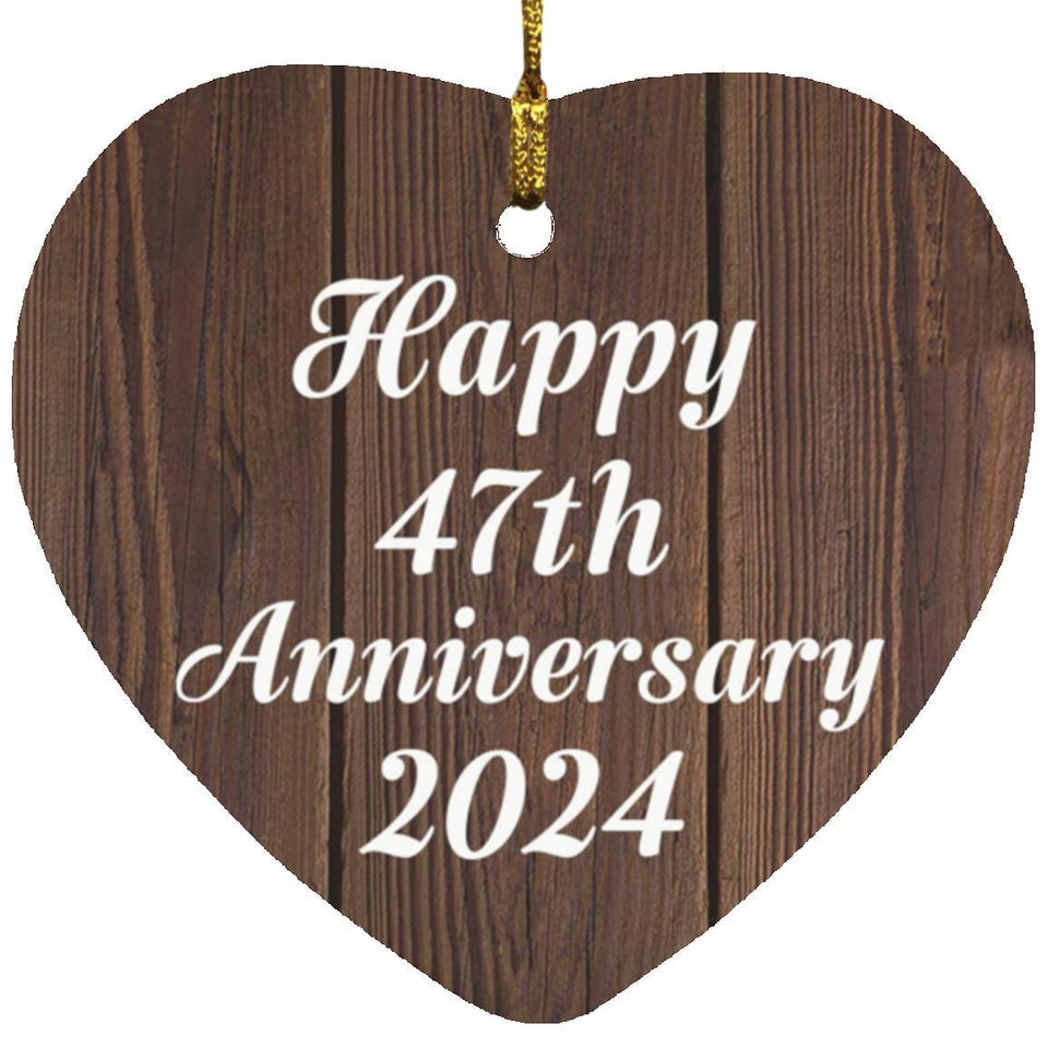 Happy 47th Anniversary 2024 - Heart Ornament D