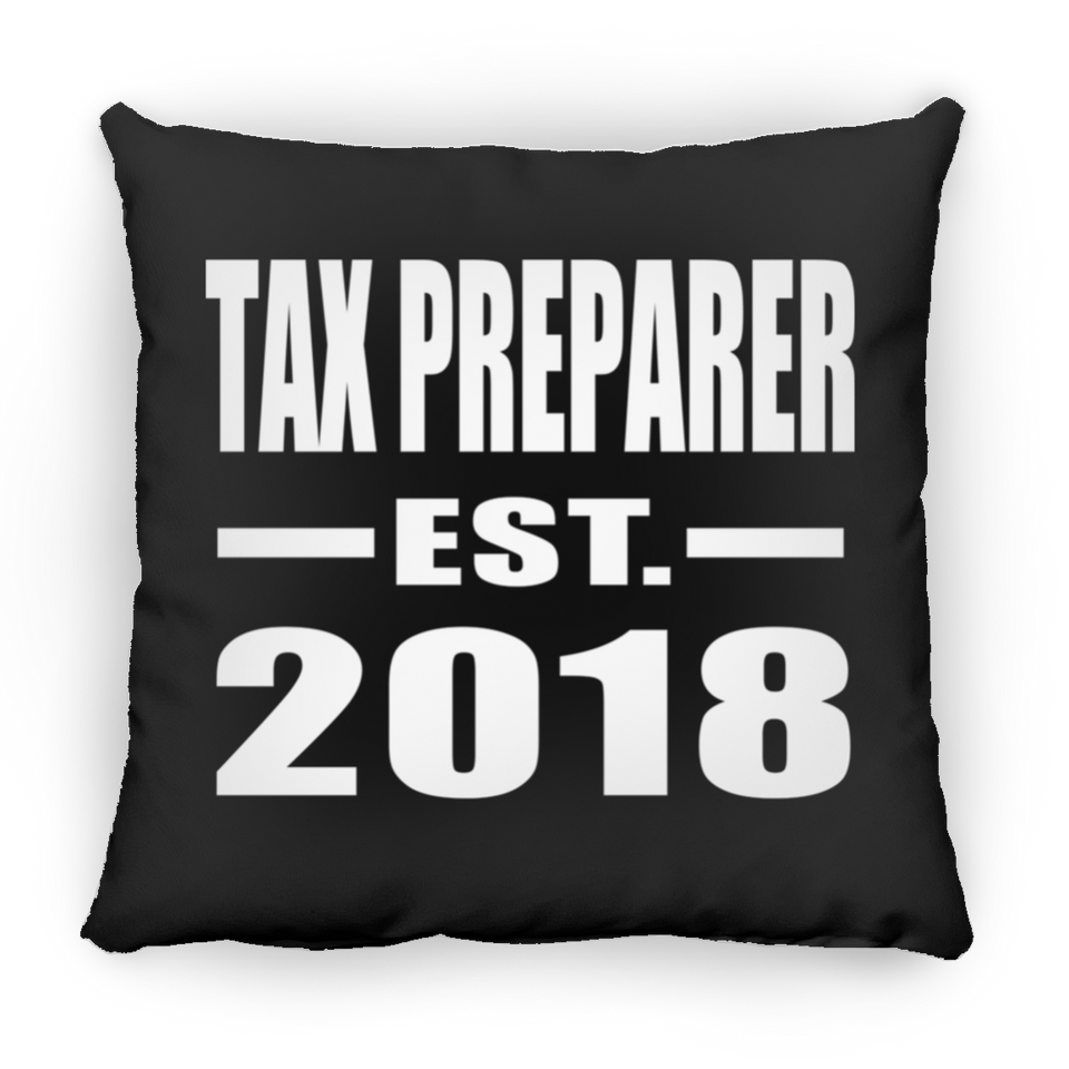 Tax Preparer Established EST. 2018 - Throw Pillow Black