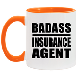 Badass Insurance Agent - 11oz Accent Mug Orange