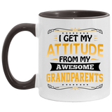 I Get My Attitude From My Awesome Grandparents - 11oz Accent Mug Black