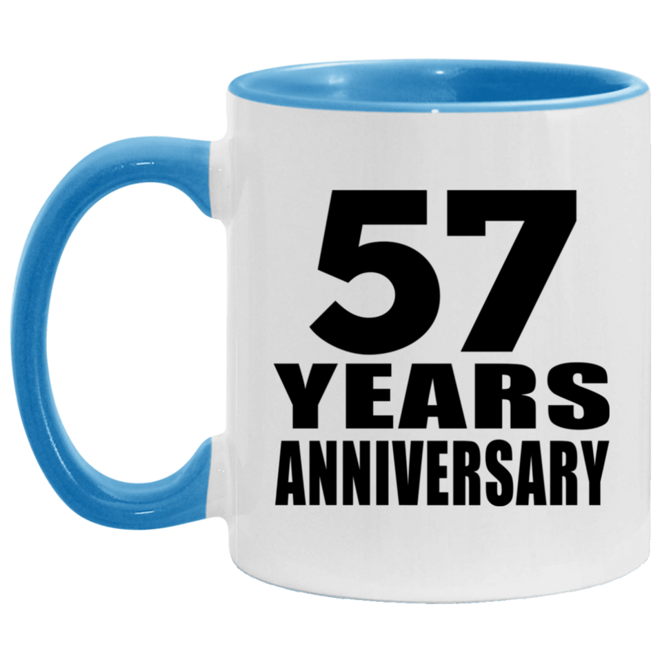 57th Anniversary 57 Years - 11oz Accent Mug Blue