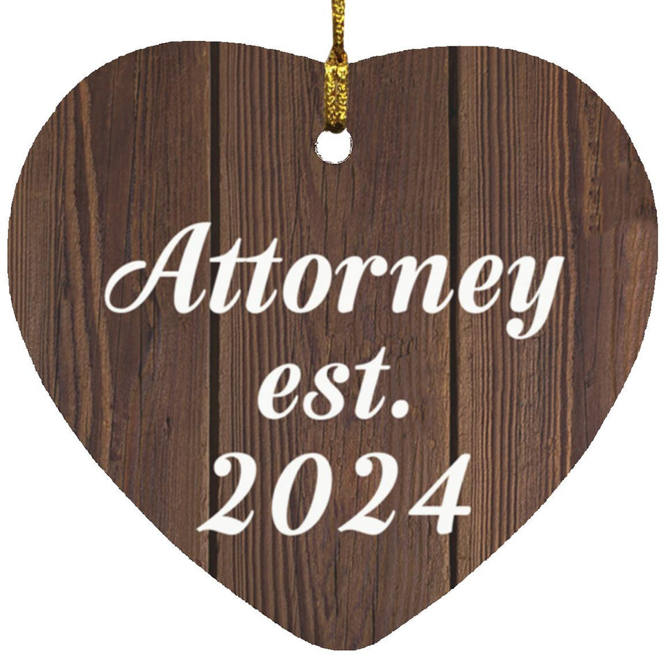 Attorney Established Est. 2024 - Heart Ornament D
