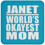 Janet World's Okayest Mom - Drink Coaster