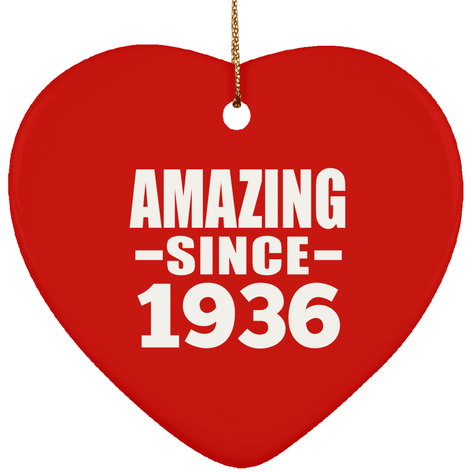 88th Birthday Amazing Since 1936 - Heart Ornament